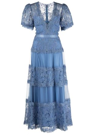 Tadashi Shoji Fatiha floral-lace dress - POWDER BLUE