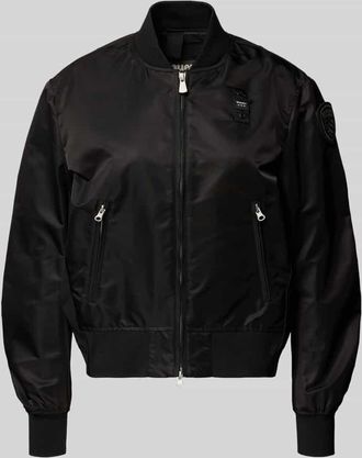 Blauer Bomberjacke mit Rei&szlig;verschlusstaschen Modell LAURIE in Black, Gr&ouml;&szlig;e XL