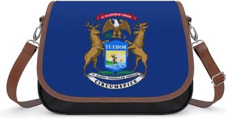 Generic Michigan Flag Fashion Womens Crossbody Bags Novelty Handbag Shoulder Bag Purse