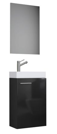 ebuy24 Ebuy24 - Set Vcm De 3 Piezas Lavadero Para Invitados Wc Ba&ntilde;o De Invitados Lavabo Wc Muebles De Ba&ntilde;o Juego De Ba&ntilde;o - Slito Sp (negro)