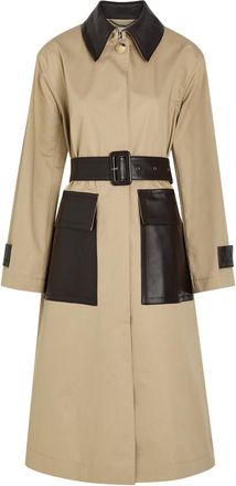 Joseph Zaman Belted Leather and Cotton Coat - Camel - 40 (UK12 / M)