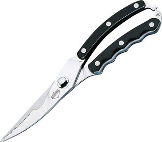 K&uuml;chenprofi Stainless Steel Curverd Poultry Shears with Grooved Handle, 10-Inch