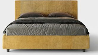 Itamoby Cama Doble 160x190 Con Contenedor De Tela Rosal Norris Labirinto - Amarillo