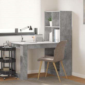 Berkfield Home with Shelf with Storage Concrete Grey 122 x 67 x 145 cm