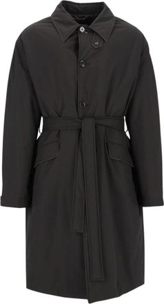 Dolce & Gabbana Ge&iuml;soleerde jas met riem - Heren - Jas met riem - Zwart - L - Leer - Jassen