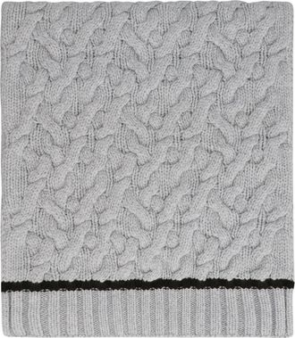 Malo Luxe Cable-Knit Cashmere Sjaal - Heren - Wintersjaals - Grijs - ONE Size - Kasjmier - Accessoires