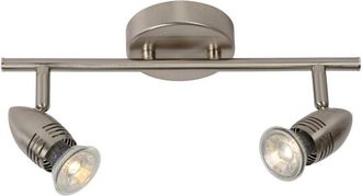 Lucide Lucide - caro-led - Twin Ceiling Spotlight - led - GU10 - 2x5W 2700K - Satin Chrome