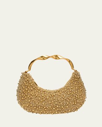 SIMKHAI Evelyn Crescent Beaded Top-Handle Bag