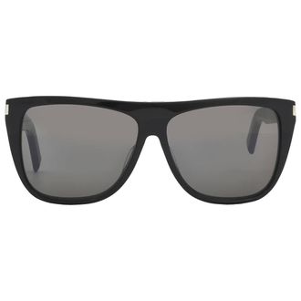Saint Laurent Smoke Grey Rectangular Unisex Sunglasses SL 1 002 59