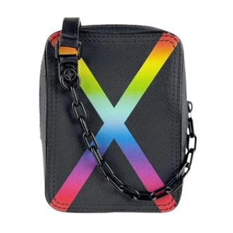 Louis Vuitton Pre-owned Cross Body Bags, male, Black, Size: ONE SIZE Pre-owned Taiga Leather Shoulder Bag