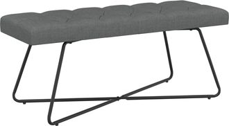 vidaXL Banco Con Tapicer&iacute;a Con Botones Gris Oscuro 110 X 40 X 46 Cm Vidaxl