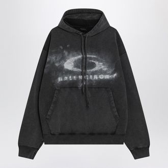 Balenciaga Schwarzer Faded Crayon Loop Oversize-Hoodie
