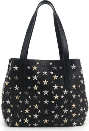 Jimmy Choo London Black Leather Tote Bag (Pre-Owned)