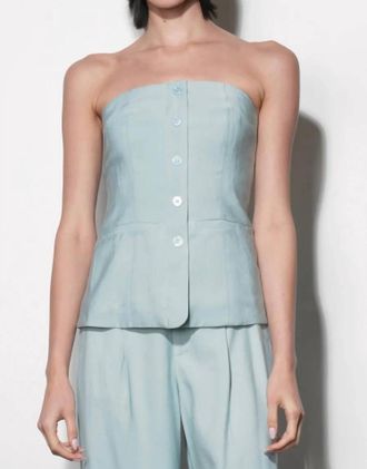 Greylin Yuri Strapless Vest Top In Sky Blue