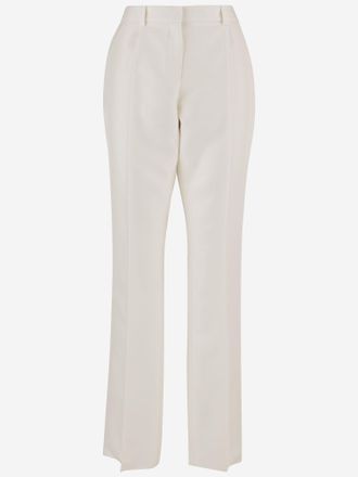 Balenciaga Pantalones De Sastre Slim Fit De Lana Y Seda
