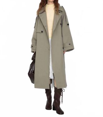 Cubic The Natalie Trench Coat In Dark Sea Green
