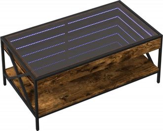 vidaXL Vidaxl - Mesa de centro con Infinity led roble ahumado 90x50x38 cm