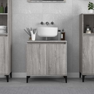 vidaXL Mobile Lavabo Grigio Sonoma 58x33x60 cm in Legno Multistrato - Vidaxl