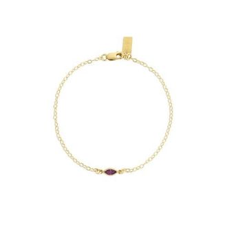 Set & Stones Marquise Birthstone Bracelet in Gold /February at Nordstrom