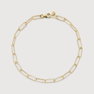 Monica Vinader Gold Alta Textured Mini Chain Bracelet