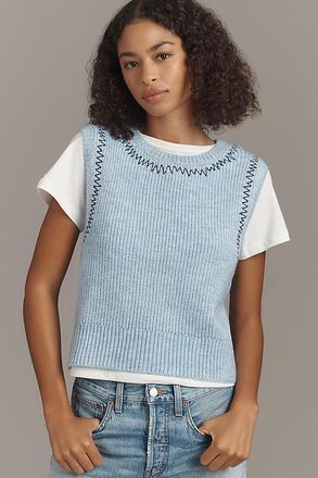 Pilcro Twofer Zig-Zag Sweater Vest