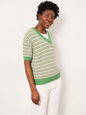 Fat Face FatFace Hattie Green Pattern Jumper