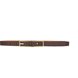 Vaincourt La Ravissante Slim Metallic Leather Belt in Metallic Bronze at Nordstrom, Size Xx-Small
