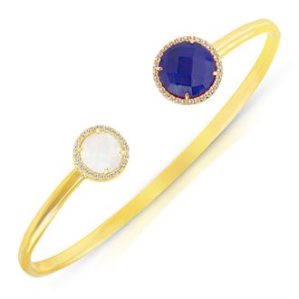MAX + STONE 18k Yellow Gold Over Sterling Silver Gemstone Bracelet Bangle