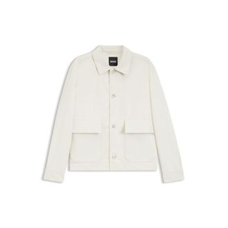 BOSS Relaxed-fit jacket in cotton and linen