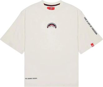 Sprayground Be A Shark Boxy T-Shirt - Heren - T-shirts - Wit - XL - Katoen - Tops