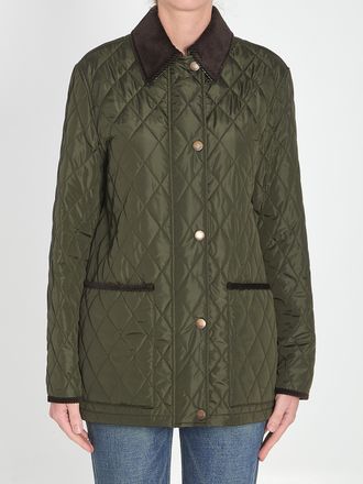 Burberry Womens Army Green Nylon Jacket - Dark Green - Size X-Small