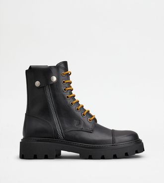 Tod's Tods Combat Boots in Leather
