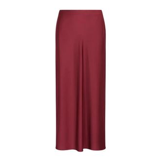 A|X Armani Exchange Longuette Rok Met Plooi - Dames - Maxi Rokken - Rood - 2XS - Satijn - Rokken