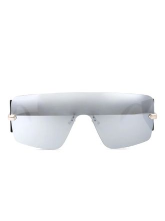 Alexander McQueen Eyewear mirrored shield-frame sunglasses - Silver