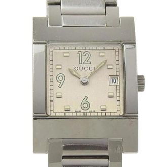 Gucci Pre-owned Roestvrij staal horloge 7700L - Dames - Vintage Horloges - Grijs - ONE Size - Vintage