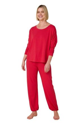 The Cats Pajamas Pima Knit Holiday Pullover Set in Classic Red at Nordstrom, Size X-Large