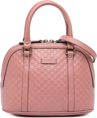 Gucci Pre-owned Womens Dome Micro Gg Satchel Bag - Rose Gold Leather - One Size