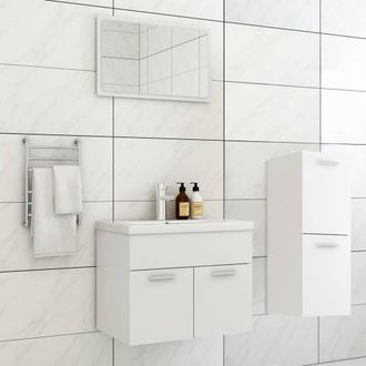 Berkfield Home Bathroom Furniture Set White Engineered Wood