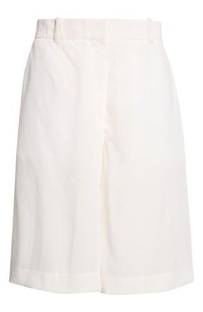 Toteme Tailored Wide Leg Shorts in Ecru at Nordstrom, Size 10 Us