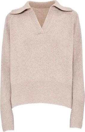 arch4 Jenna Jumper - Dames - V-hals truien - Beige - S - Leer - Truien & Vesten