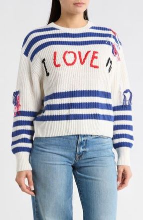 Desigual Thin Gauge Graphic Crewneck Sweater in White at Nordstrom Rack, Size X-Large