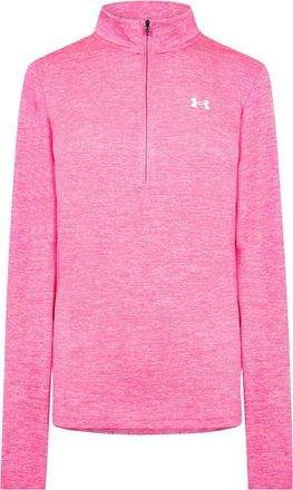 Under Armour Dames-top met halve rits en textuur (Roze)