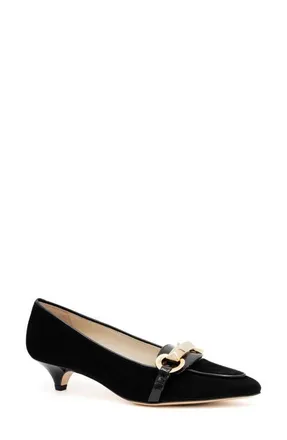 Amalfi By Rangoni Astarte Pointed Toe Kitten Heel Pump in Black Cashmere at Nordstrom, Size 6.5