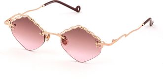 Eyepetizer Pink Seine Scalloped Metal Sunglasses