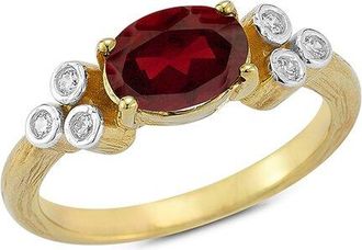 I.Reiss Company 14K 1.75 Ct. Tw. Diamond & Garnet Cocktail Ring