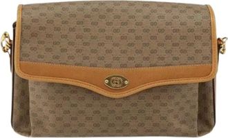 Gucci Pre-owned Cross Body Bags, female, Beige, Size: ONE SIZE Pre-owned Canvas Crossbody Bag