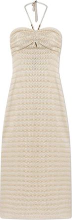 Melissa Odabash Mila Off-Shoulder Jurk - Dames - Maxi kleedjes - Geel - L - Leer - Kleedjes