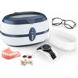 Gabrielle Limpiador Ultras&oacute;nico De 600 Ml Para El Hogar Con Cesta De Limpieza Y Soporte Autom&aacute;tico. Limpieza Profesional De Joyas, Gafas, Pr&oacute;tesis Dentales, Cd 