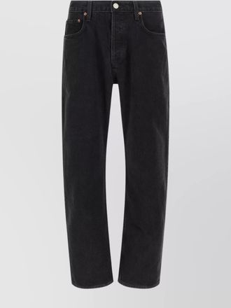 A Gold E denim low-rise straight-leg jeans