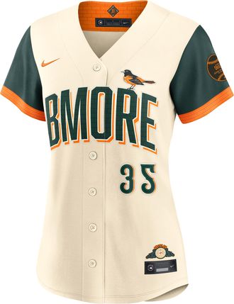 Nike Adley Rutschman Baltimore Orioles City Connect Nike Womens MLB Stadium Jersey in Brown | RW260H3GOL9-WDN